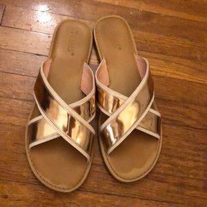 Toms rose gold slides sz 8.5 worn once